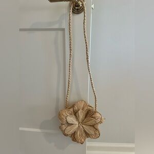 Sezane Natural Floral Crossbody Bag